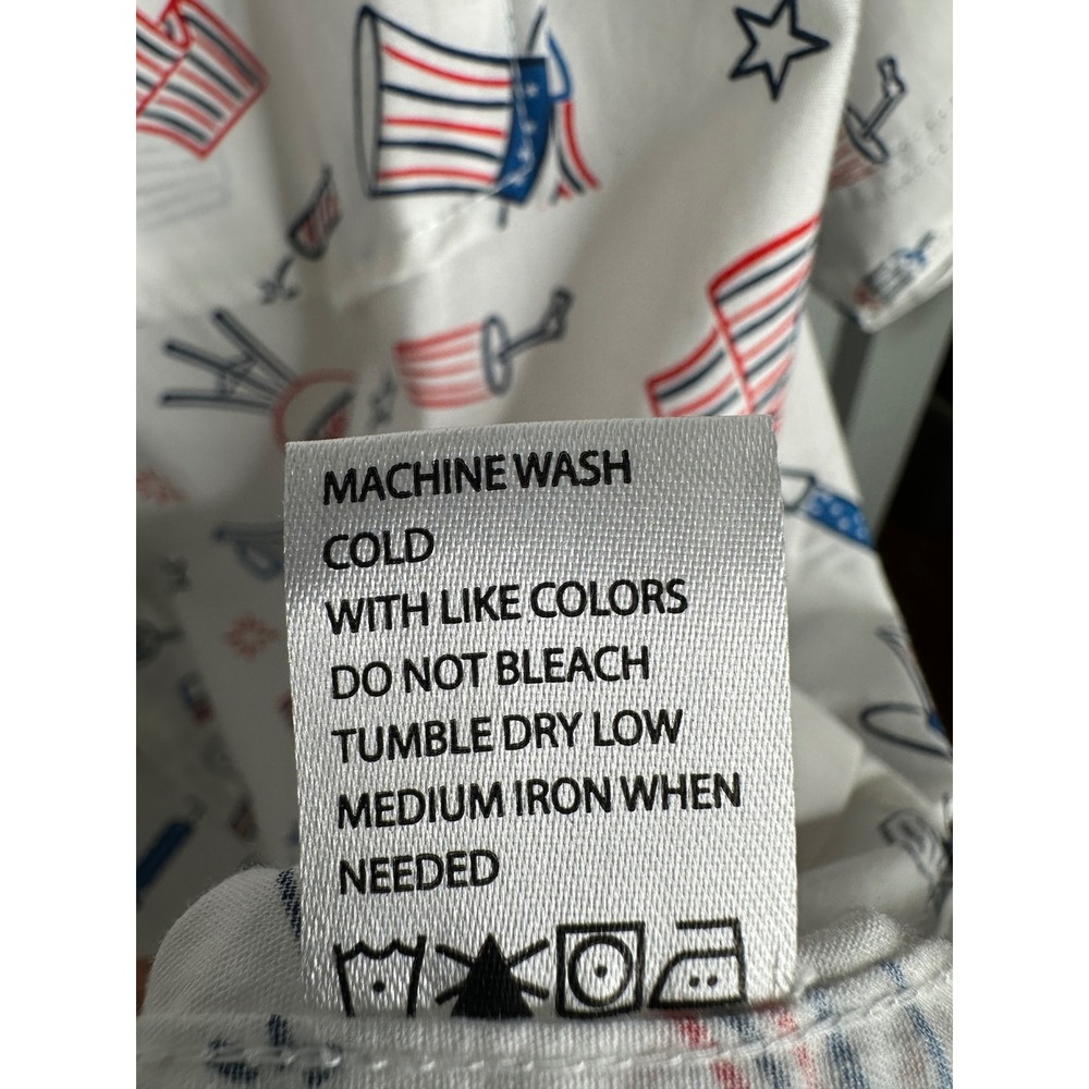 Free Planet Mens 2X White Patriotic BBQ Fireworks Button‎ Up Shirt - Picture 9 of 14